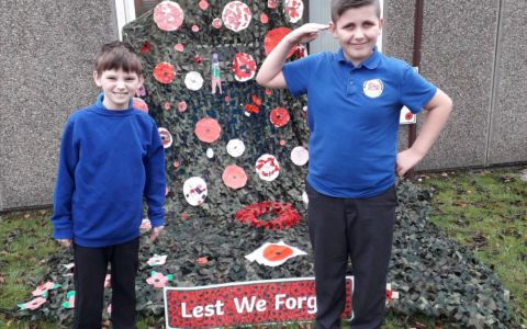 Remembrance Day tribute from Redgate pupils
